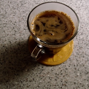 メープルシロップ＋甘酒＆きな粉入りホットコーヒー